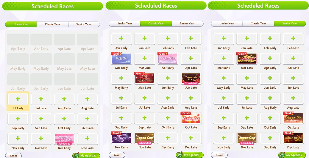 The Race Agenda, which lets us schedule optional races & track when races are coming up.