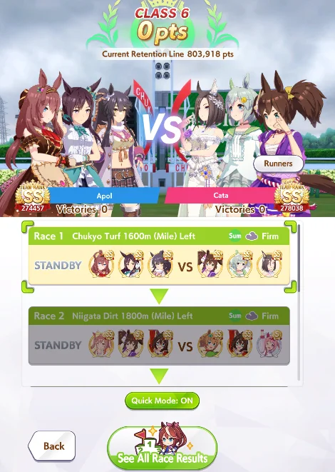 Team trial quick mode selection