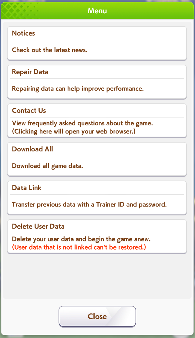 Deleting User Data