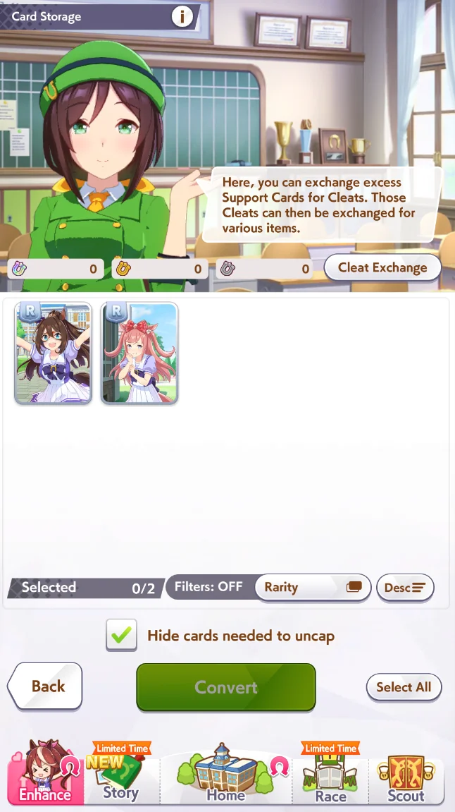 Cleat Menu (Card Storage)
