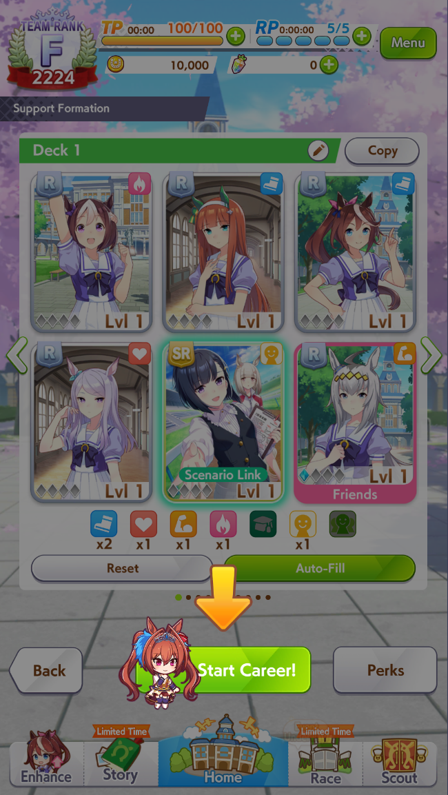 Selecting Support Cards